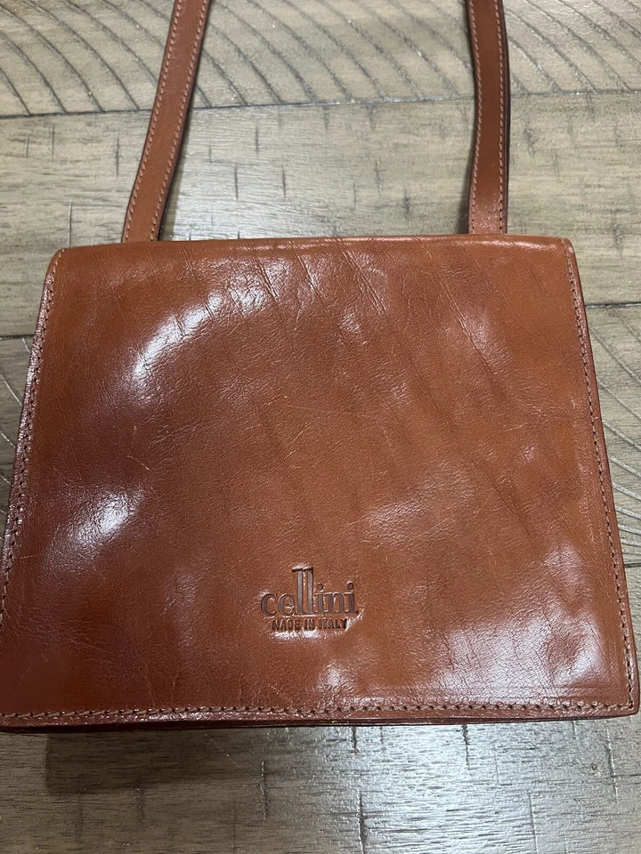 Bolso de cuero genuino marrón hecho en italia cellini muy lindo bolso diario de verano Foto 4 de 4