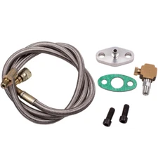 41" TURBO 90 DEGREE OIL FEED LINE KIT T3 T4 T04E T70 T60 T61 1/8 NPT -4AN