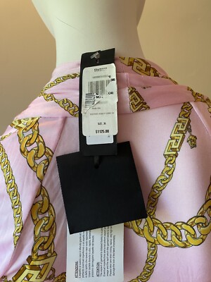 Versace Plunge Chain Link Print Bodysuit. IT 38/US 2. Retail