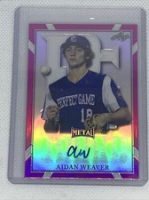 2021 LEAF METAL PERFECT GAME AIDAN WEAVER AUTO PINK REFRACTOR 5/20