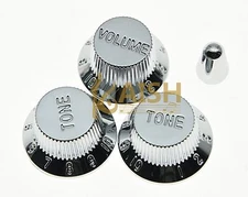 Chrome ST Guitar Volume Tone Knobs ST Switch Tip Cap fits Fender Strat