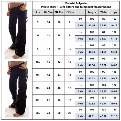 Pantalones largos sueltos para mujer Punk bolsillo general pierna ancha pantalones informales peto - Imagen 4 de 9