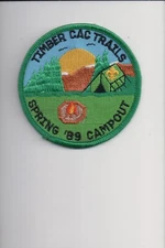 1989 Timber CAC Trails Spring Campout patch