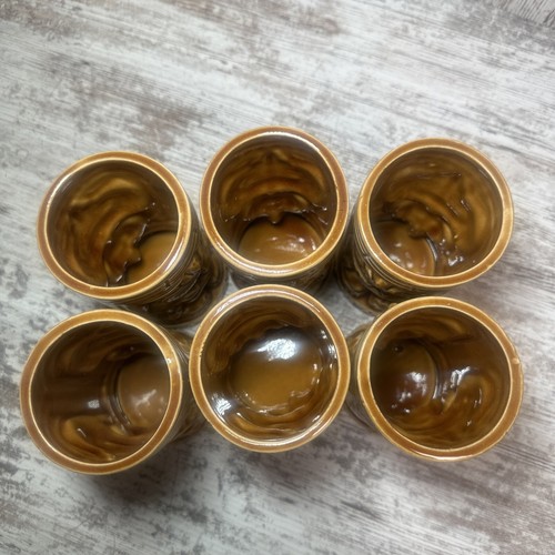 6 tazze/piantana vintage Giappone frutteti delle Hawaii Tiki Leilani ceramica marrone - Foto 5 di 10