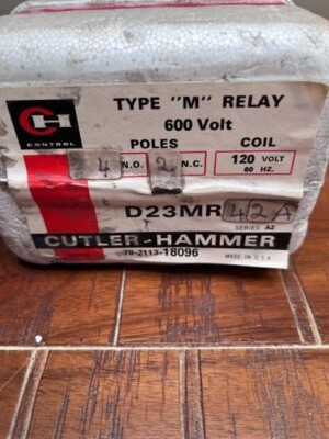 Cutler Hammer D23MR42A Type M Relay 120VAC Coil, 4 Normally Open, 2 N.C. *NEW*