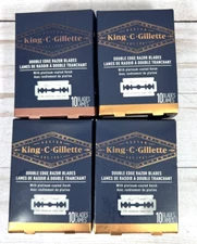 King C Gillette Double Edge Safety Razor Blades 10ct Box Each (Total 40) 4Pack