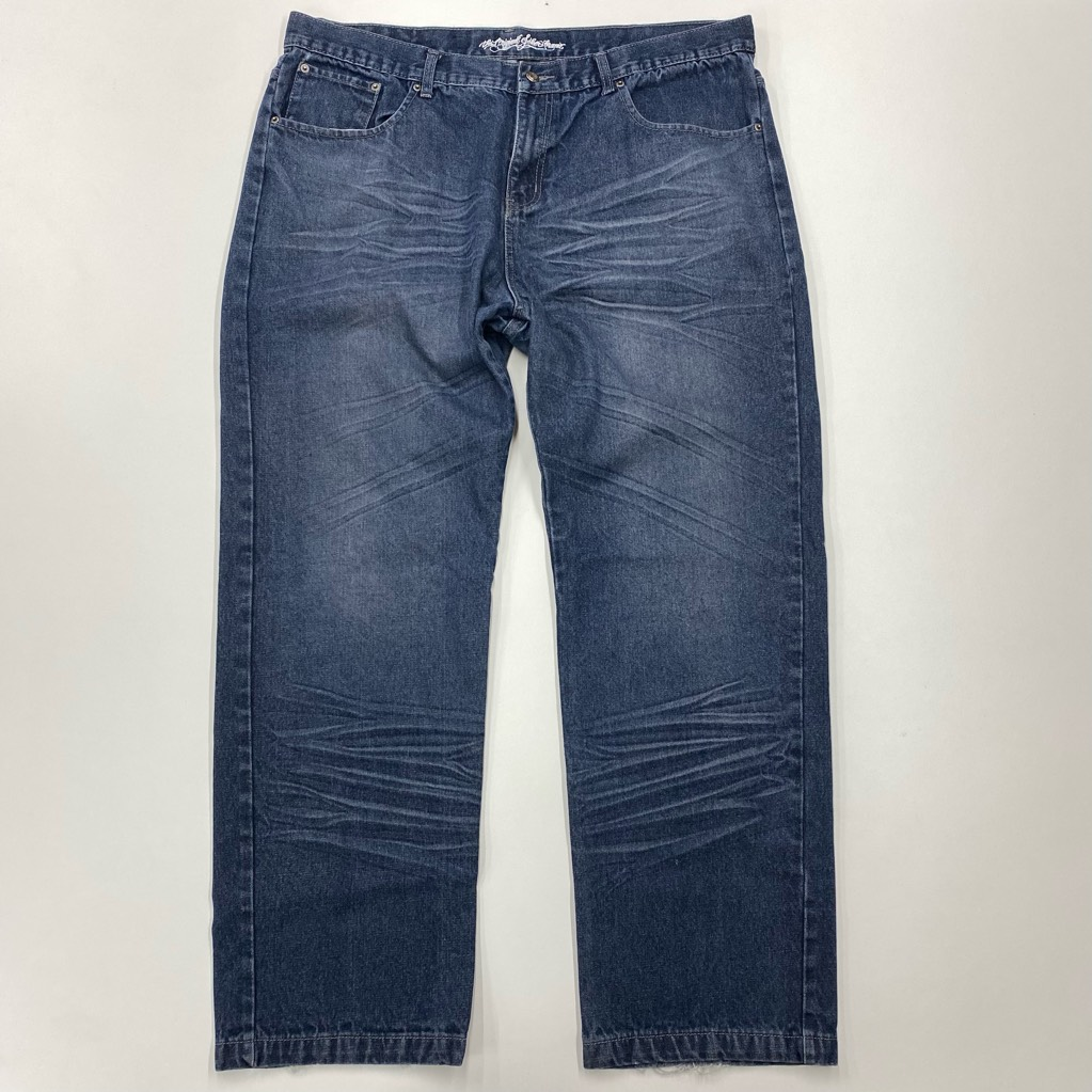 The Original Joker Brand Mens Classic Straight Jeans Blue Dark Wash Denim  42x32