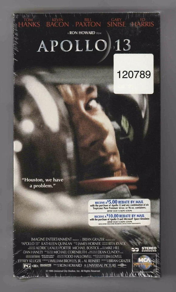 NEW APOLLO 13 - Tom Hanks VHS, 1995 MCA Universal Movie - FACTORY SEALED!! - Image 3 of 4