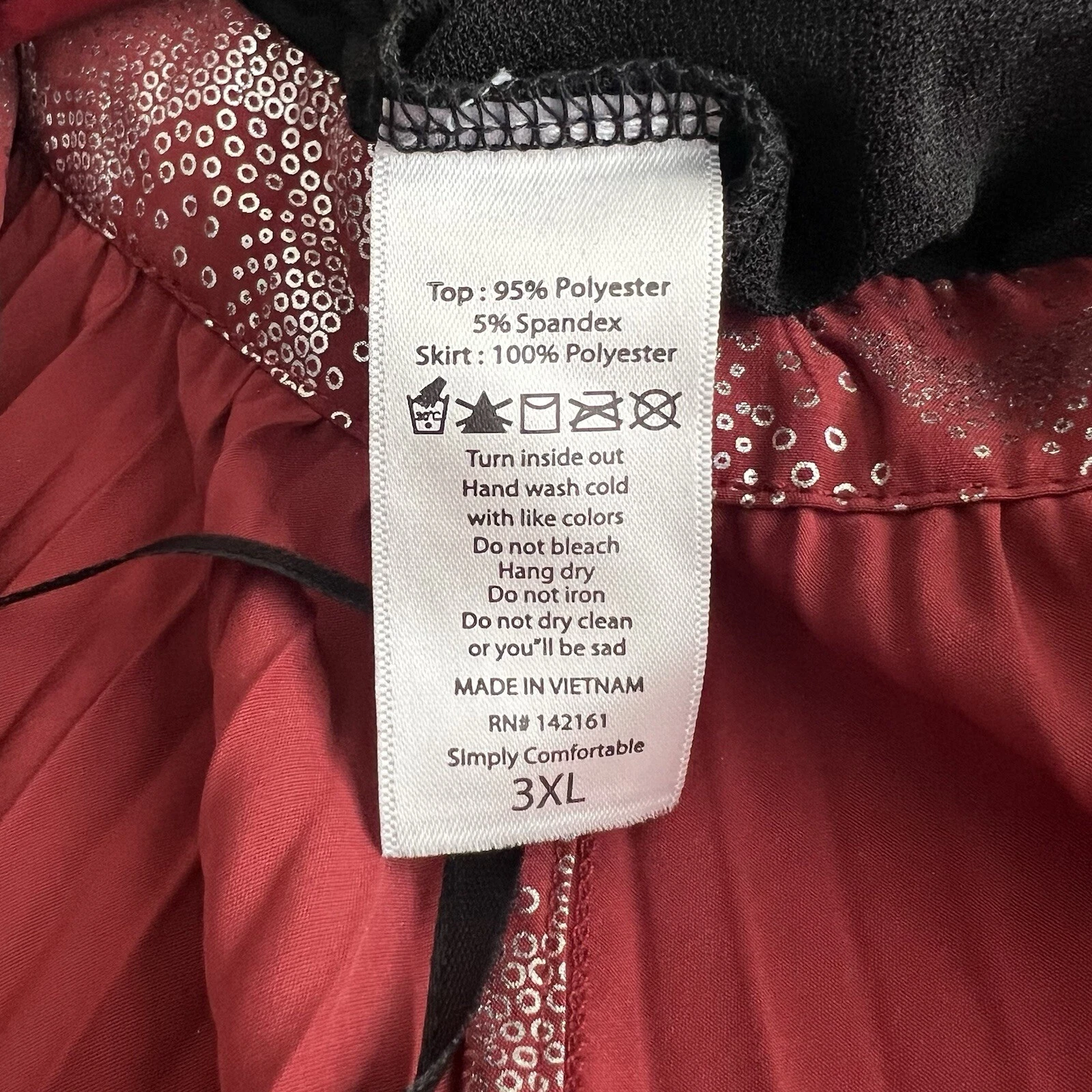 VALENTINO LuLaRoe Deanne elegante abito donna avvolgente manica lunga gonna plissettata nero e rosso