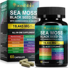 Sea Moss, Black Seed Oil, Ashwagandha, Turmeric, Ginger 16 in 1 Multivitamin 