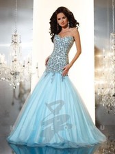 Panoply 14645 Baby Blue Mermaid Pageant Gown Dress sz 12 FLASH SALE NWT