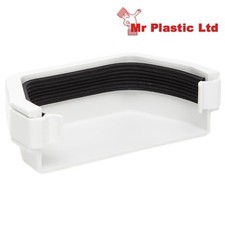 Polypipe 112mm Square Gutter External Stop End in White, Brown or Black RS207