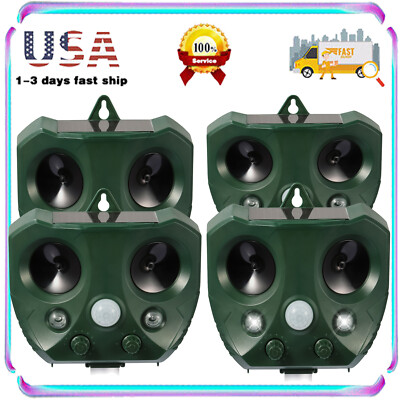 4Pack Solar Ultrasonic in Repellent Defender Rat Squirrel Deer Skunk Rabbit