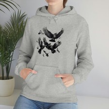 Unisex Heavy Blend Hooded Sweatshirt with flying Ravens