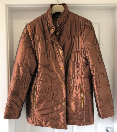 Ladies Oriental Style Quilted Jacket Size Medium Copper / Bronze PRICE REDUCED - 第 1/5 張圖片