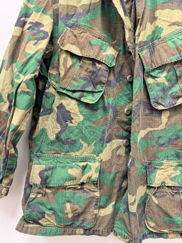 1969 USGI USMC ERDL WOODLAND CAMO CTN RIPSTOP POLIN CLASS 2 COAT - MEDIUM SHORT - Picture 7 of 10