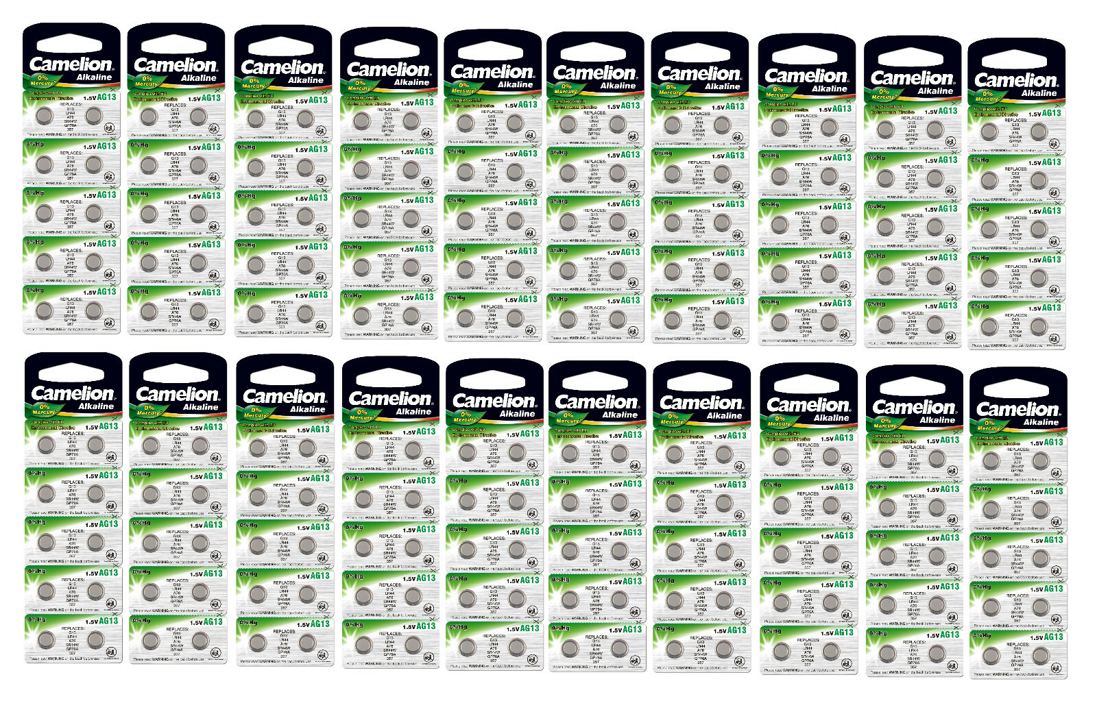 Thumbnail - 200 Knopfzellen Uhrenbatterien Knopf Zellen Camelion Ag13 Lr44 Sr44w