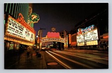 The World Famous Reno Arch At Night Nevada Vintage Unposted Postcard