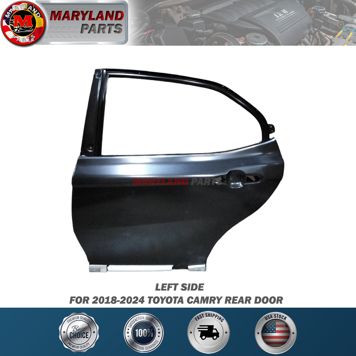 2018-2023 Toyota Camry Left Rear Door Driver Side LH | Steel
