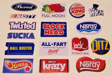 16 Tattme Parody Stickers Lot Funny Spoof Brands Vinyl Decals New No Duplicates