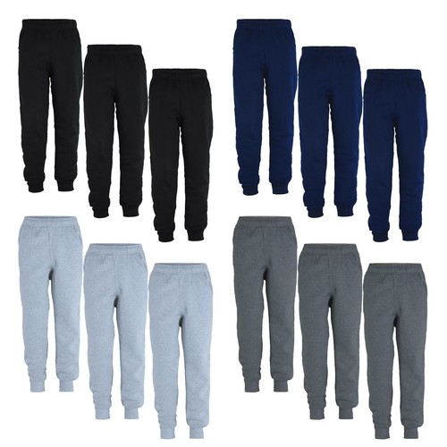 Bambini Pantaloni Ragazze Tinta Unita in Pile Jogging Ragazzi Tuta Bottoms  Bundle (pacco da 3) | eBay