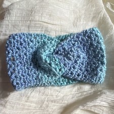 Handmade Blue Gradient Crochet Headband Knitted Fashion Accessory