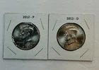 2012 P & D UNC Clad Kennedy Half Dollar Set in CB Flips -Free Shipping