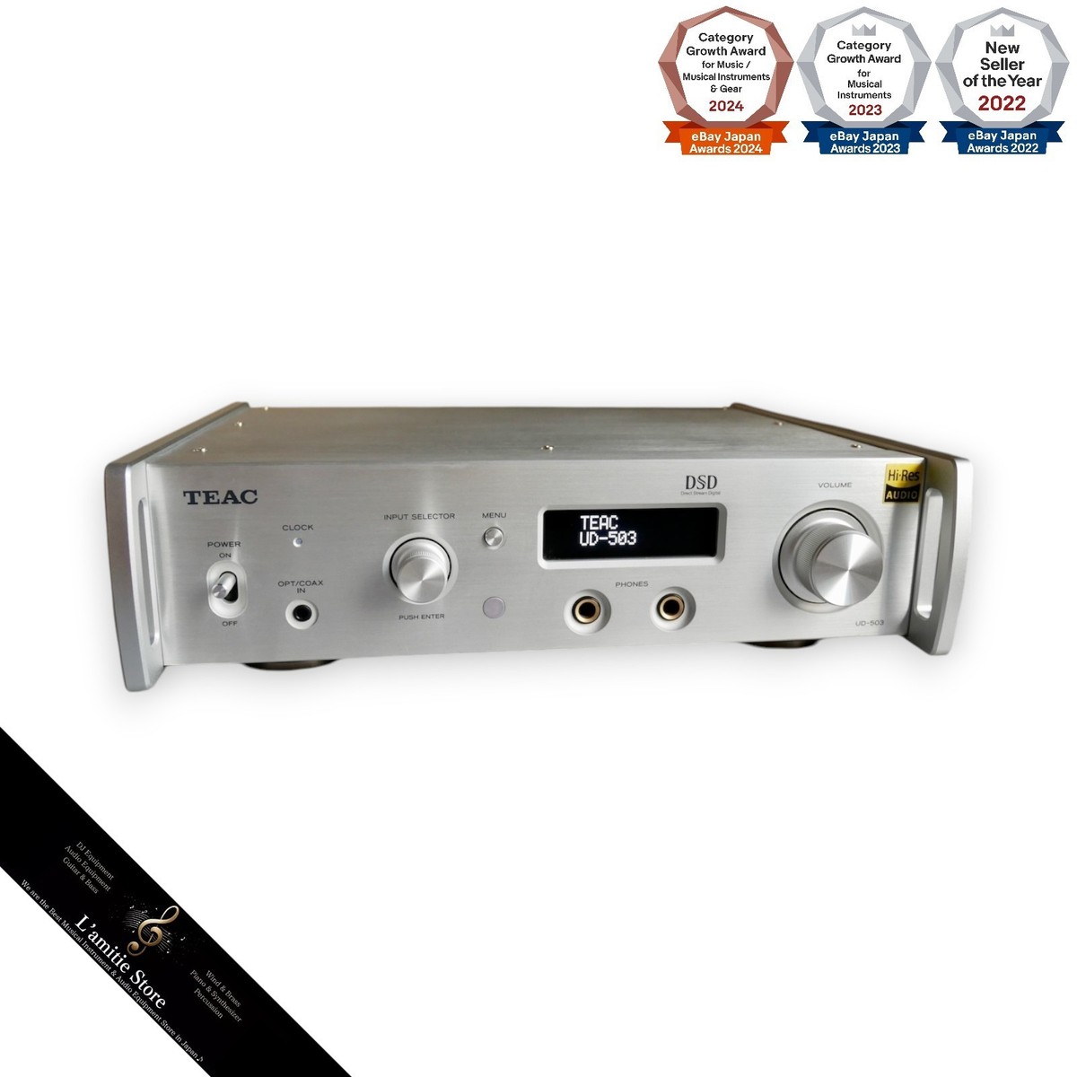 TEAC UD-503 Silver Dual Monaural USB-DAC Headphone Amp Japan UD503