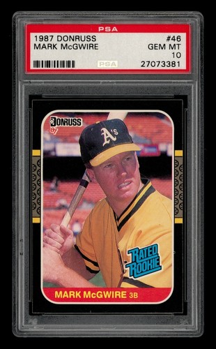 1987 Donruss Set-Break # 46 Mark Mcgwire PSA 10 GEM MINT
