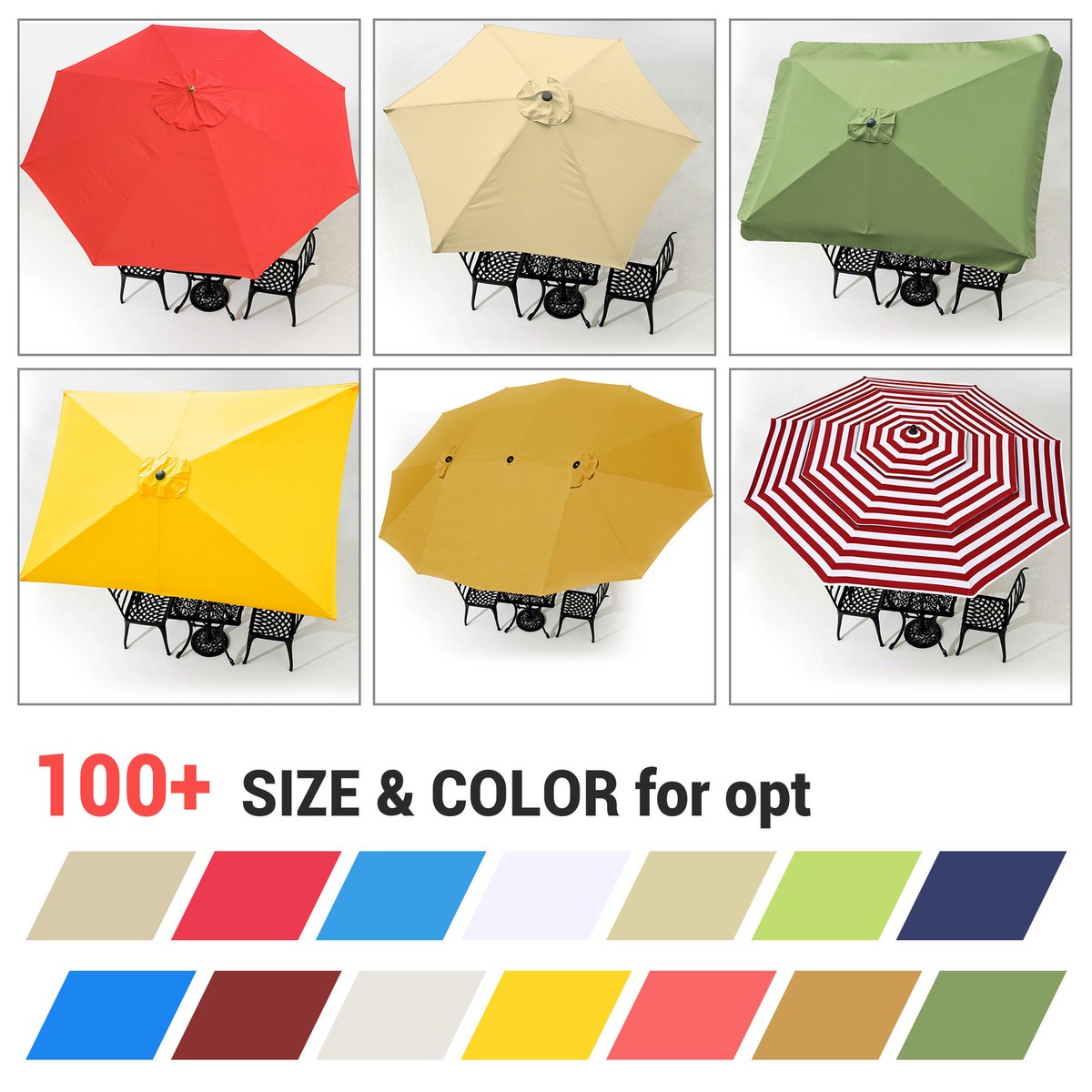 8'/9'/10'/13'/14" Umbrella Replacement Canopy Outdoor Patio Top Cover Only Opt | eBay 8'/9'/10'/13'/14" Umbrella Replacement Canopy Outdoor Patio Top Cover Only Opt | eBay