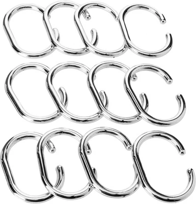 Croydex AK142141 Curtain Rings, Chrome, Suitable for shower rods up to 29mm in