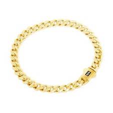 14k Yellow Gold Royal Monaco Miami Cuban Link 5mm Chain Bracelet Mens Women 7.5"