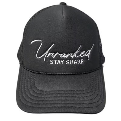 OTTO Trucker Hat Black One Size Unranked Stay Sharp Embroidered Mesh Adjustable