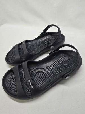 Crocs Cleo II Double Strap Adjustable Sandals Black Womens Size 4