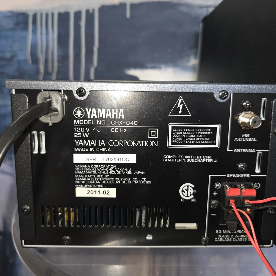 Yamaha CRX-040 CD Player iPod Dock USB Micro Stereo Receiver W/o Remote - Image 3 of 4