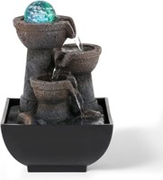 Dyna-Living Tischbrunnen Mit Rollender Kugel, Tischplatte Zimmerbrunnen