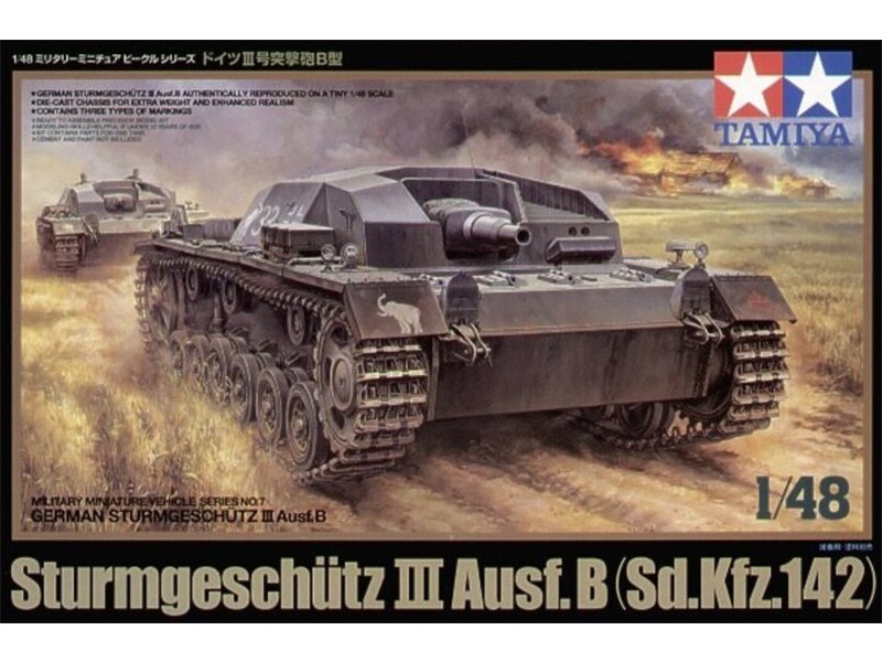 Char Tamiya 32507 Sturmgeschütz III Ausf.B 1/48 maquette char allemand