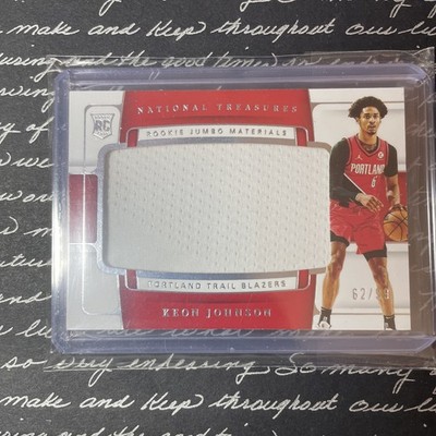 2021-22 Panini National Treasures Rookie Jumbo Materials #RJM-KOJ Keon Johnson