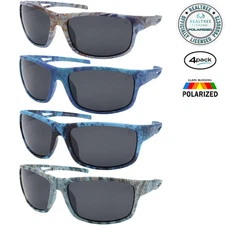Polarized Realtree Sunglasses Fishing Camo New 4 Pack Mens Sport Wrap Style