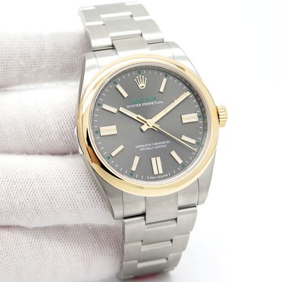 Rolex 134303 Oyster Perpetual ''100 Years'' with Slate Dial 18K/SS (New Model)