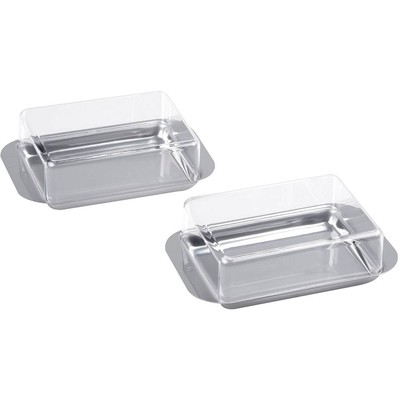 chg Butterdosen silber, 2 St.
