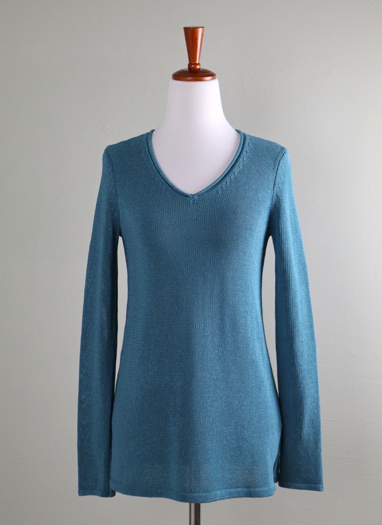 J. MCLAUGHLIN $178 Solid Teal Textured Crochet Kn… - image 1