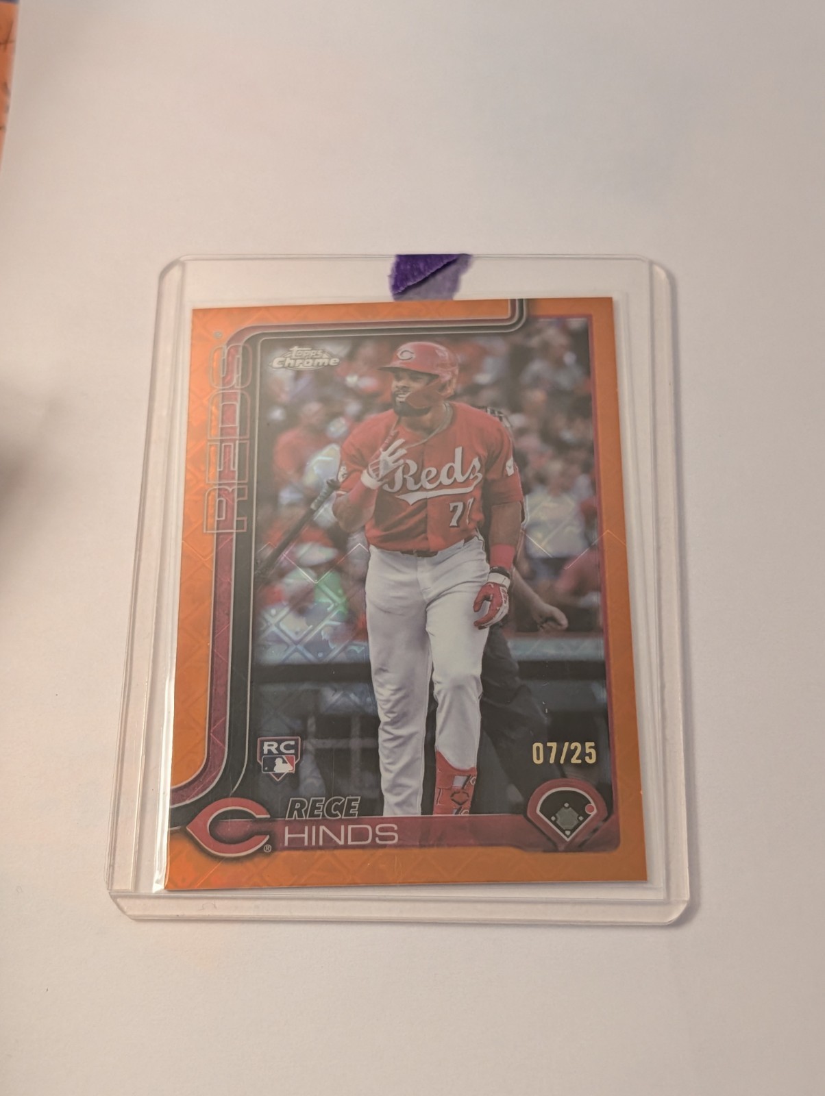 2025 Rece Hinds Rookie Card Topps Chrome Orange Geometric Refractor /25 #253