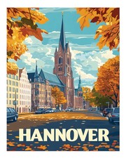Hannover Stadtbild Herbst Wandkunst F�r Heimdekoration Vintage Urban S