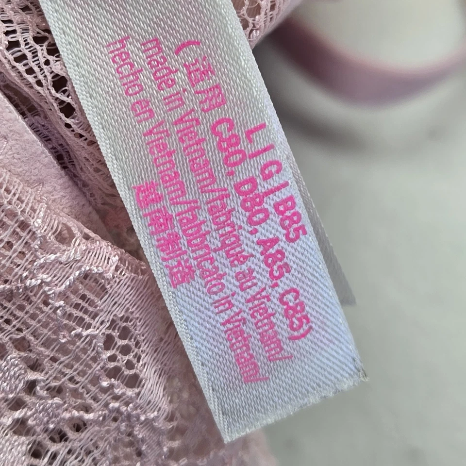 Sujetador Victoria's Secret ROSA Mujer Grande Rosa Floral Encaje Bralette Inalámbrico Foto 4 de 4