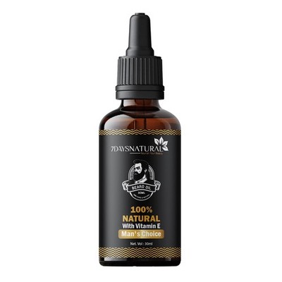 7 Days 100% Result Beard oil for men smooth shine stronger beard hair 30ml,