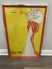 Vintage Framed Original Mame Poster, Winter Garden, Berta , 25” X 38”