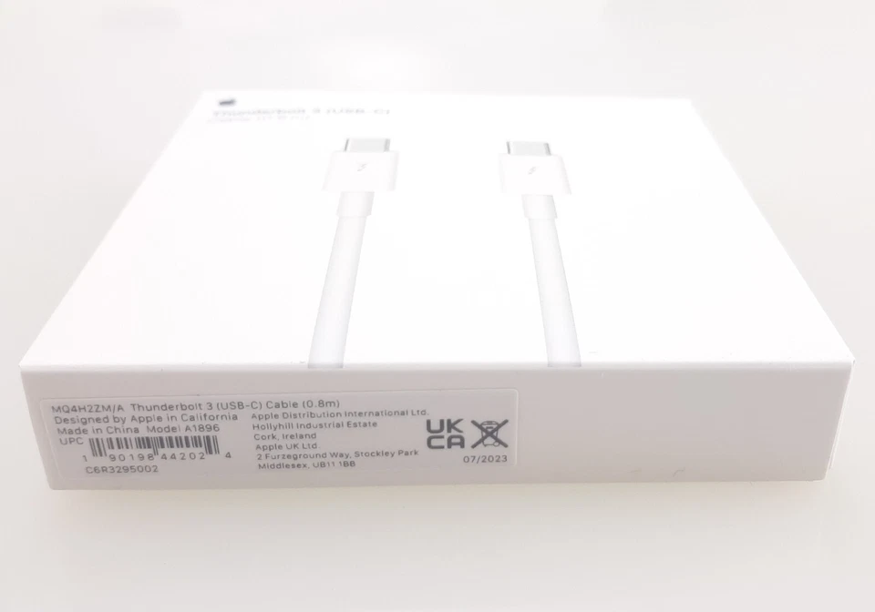 Original Apple Thunderbolt 3 Kabel USB-C auf USB-C 0,8m MQ4H2ZM/A für MacBook - Bild 3 von 4