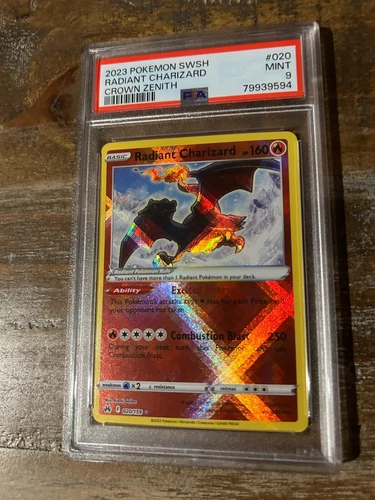 POKEMON 2023 Sword Shield Crown Zenith RADIANT CHARIZARD #020 PSA 9 RARE