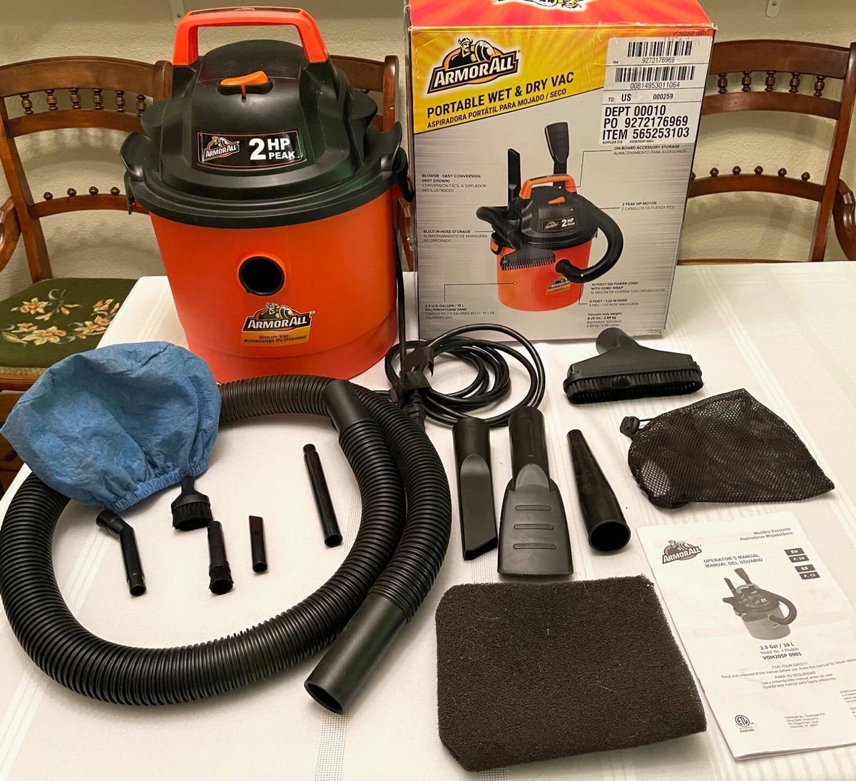 Armor All 2.5gal Wet Dry Vacuum Portable Cleaner VOM205P0901 eBay